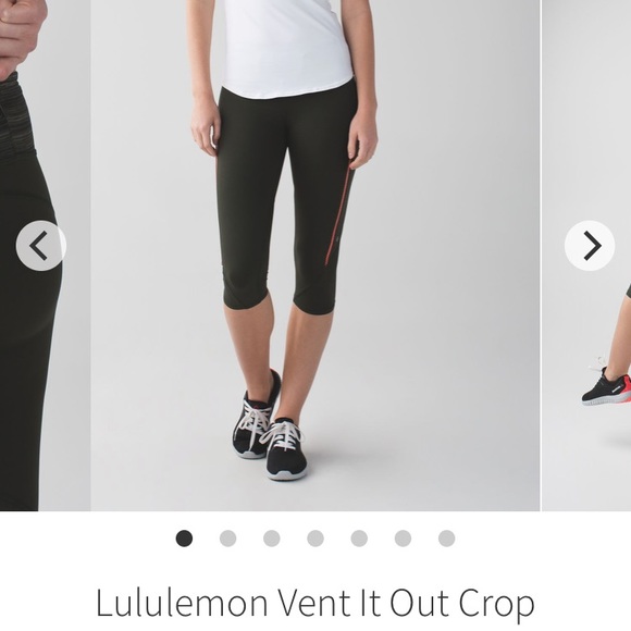 SOLD! Lululemon Vent it Out Crop 4 gator green - Picture 2 of 8